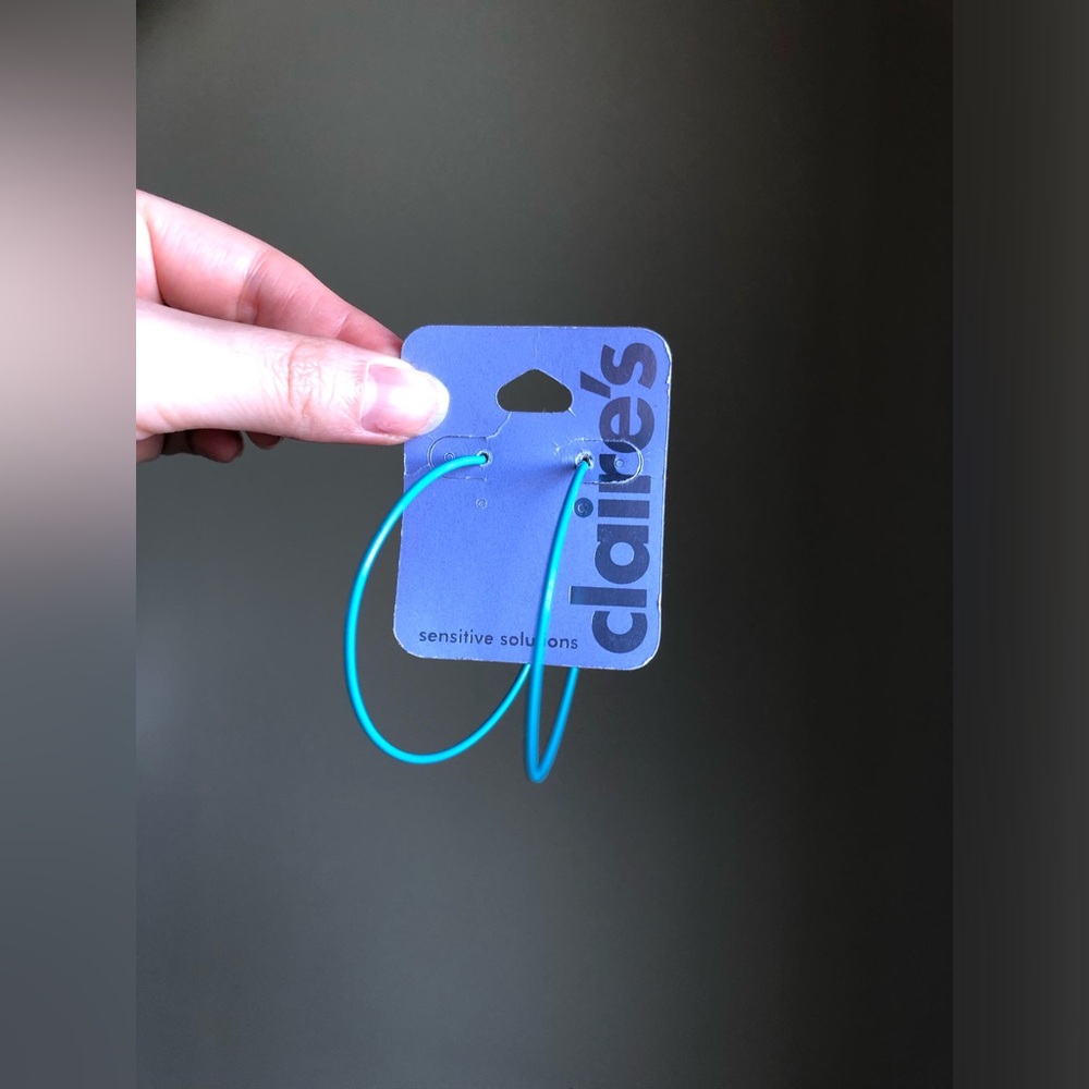 New Claire's Turquoise Hoop fashion Earrings
